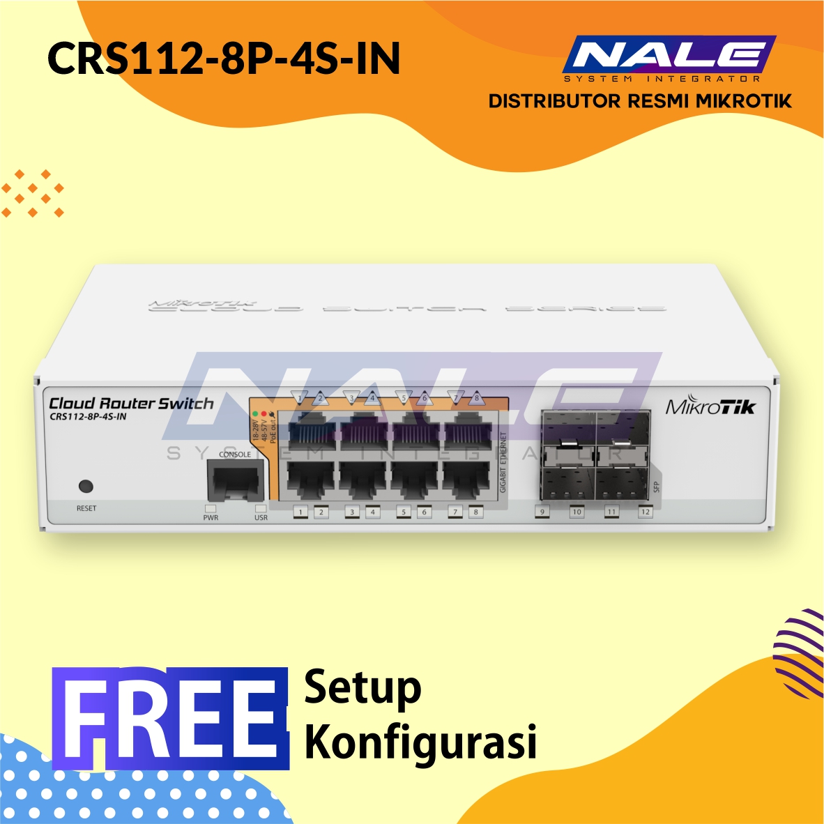 SLOTNE - CRS112-8P-4S-IN - 01 Mikrotik Switch CRS112-8P-4S-IN - Gambar 1
