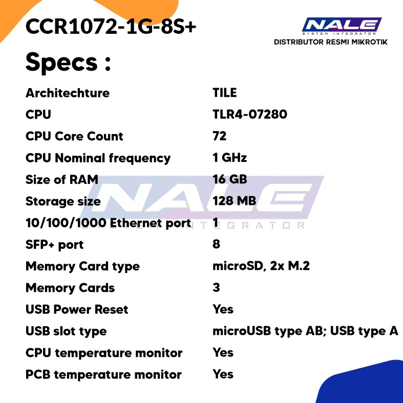 Mikrotik CCR1072-1G-8S+ spek Mikrotik Router CCR1072-1G-8S+ - Gambar 3